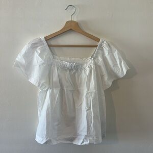 GAP Women's Flutter Top in White, Sz S
